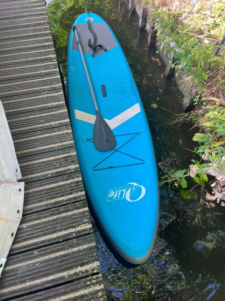 Opblaasbaar SUP board met peddel - QLife, Ophalen, Gebruikt
