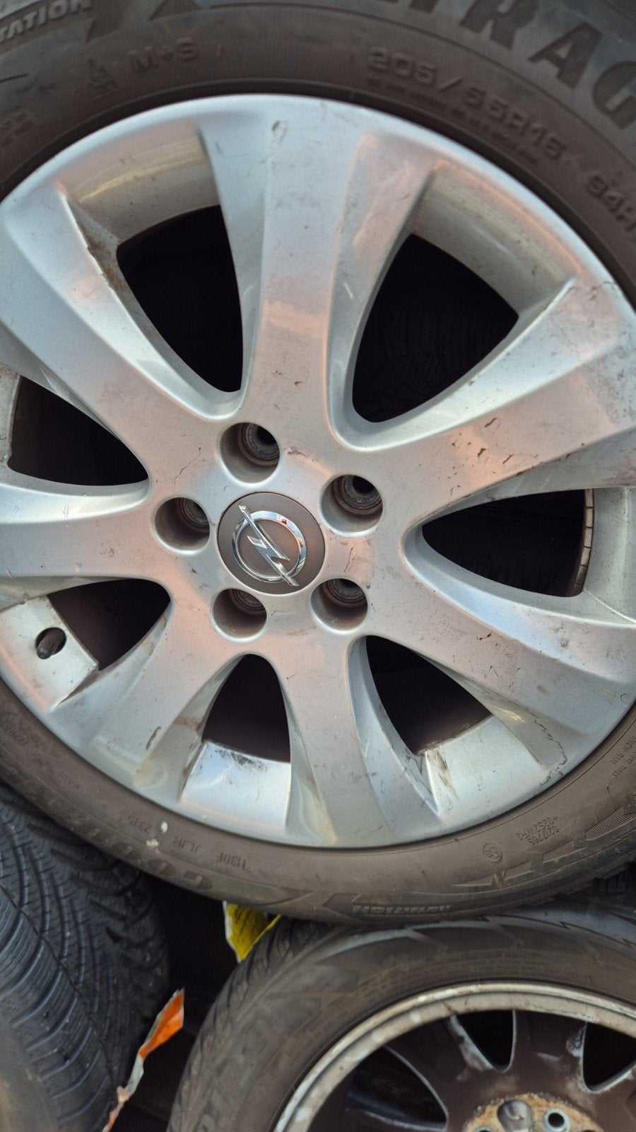 Gebruikte Opel velg met winterband 205/55R16 5x110, Ophalen of Verzenden, Gebruikt