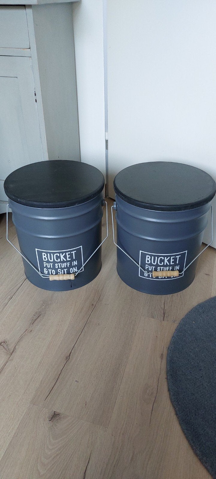 2 stoere industriële opbergtonnen, Ophalen, Gebruikt, Metaal, Grijs
