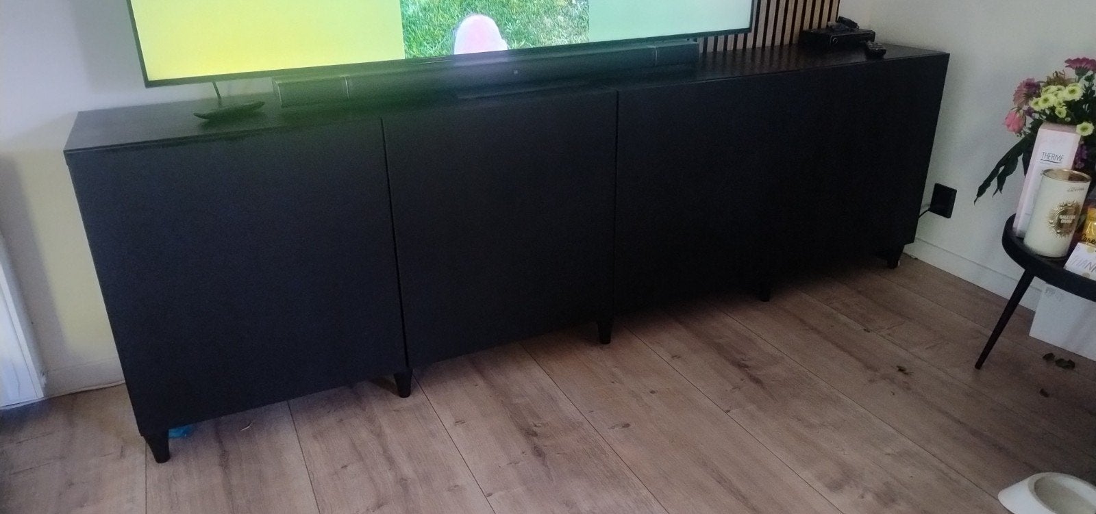 Ikea Besta kast zwartbruin, Huis en Inrichting, Kasten | Televisiemeubels, Ophalen, Gebruikt, 200 cm of meer, Minder dan 100 cm