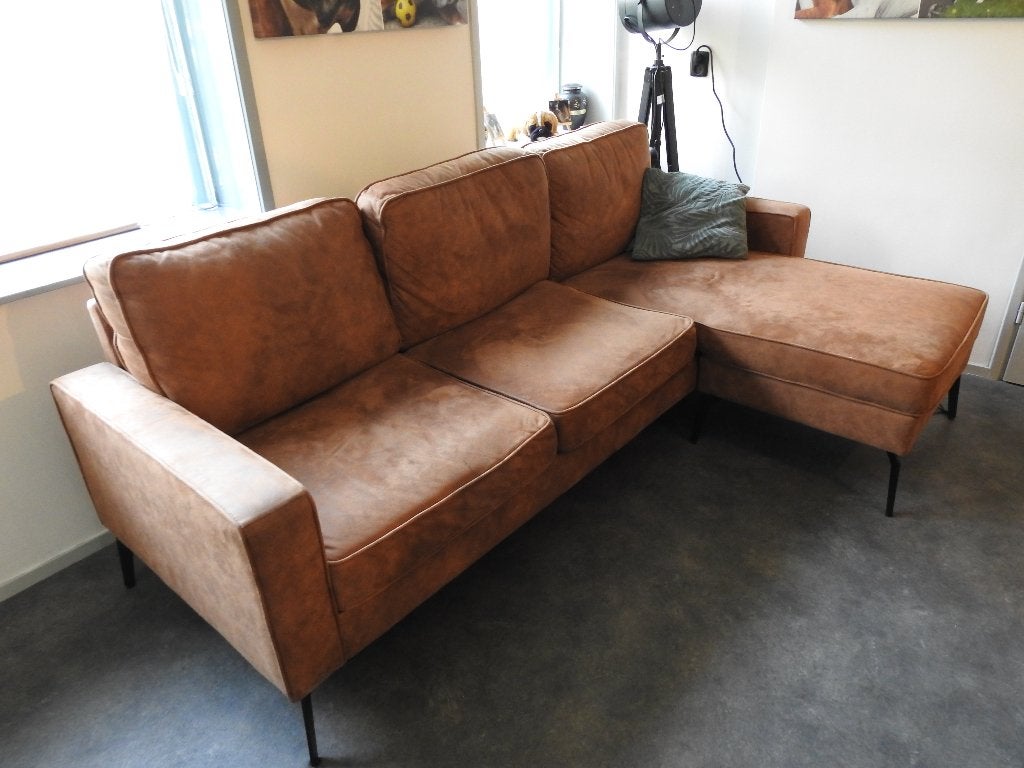microleder hoekbank, Ophalen, Minder dan 75 cm, Hoekbank, Driepersoons