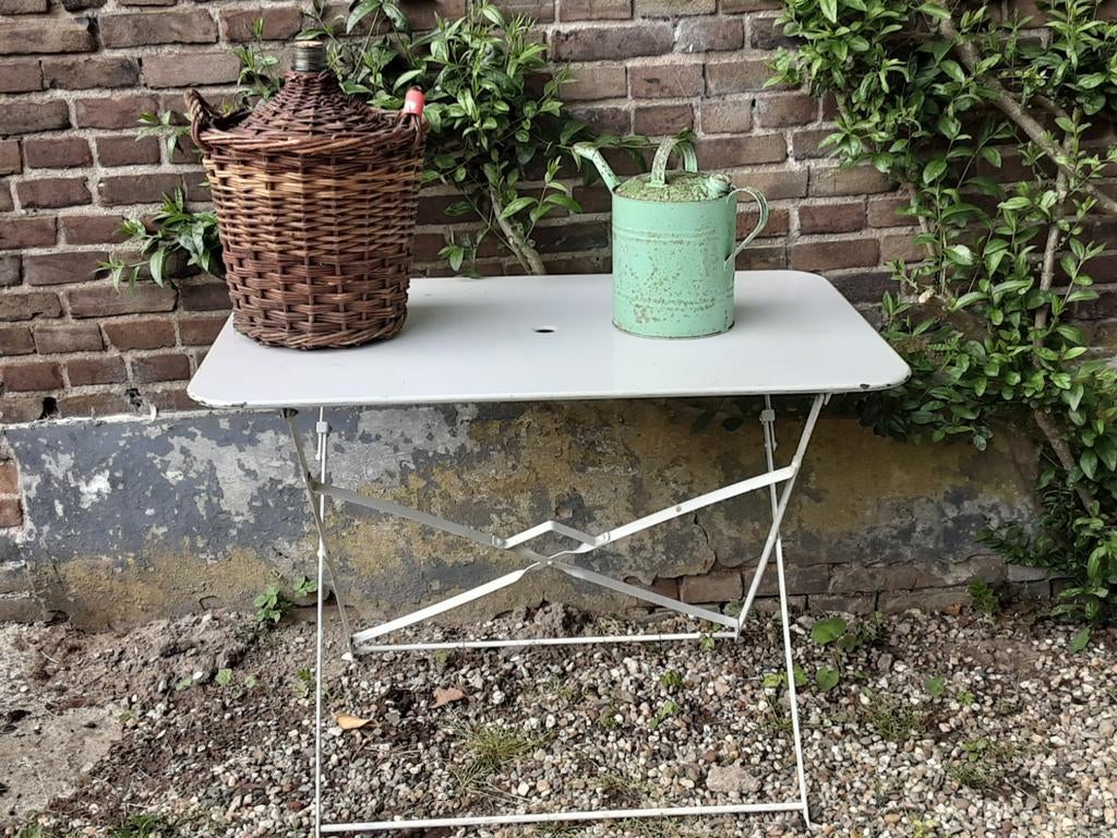Antieke Franse ijzeren tuintafel - Nette staat, Ophalen of Verzenden