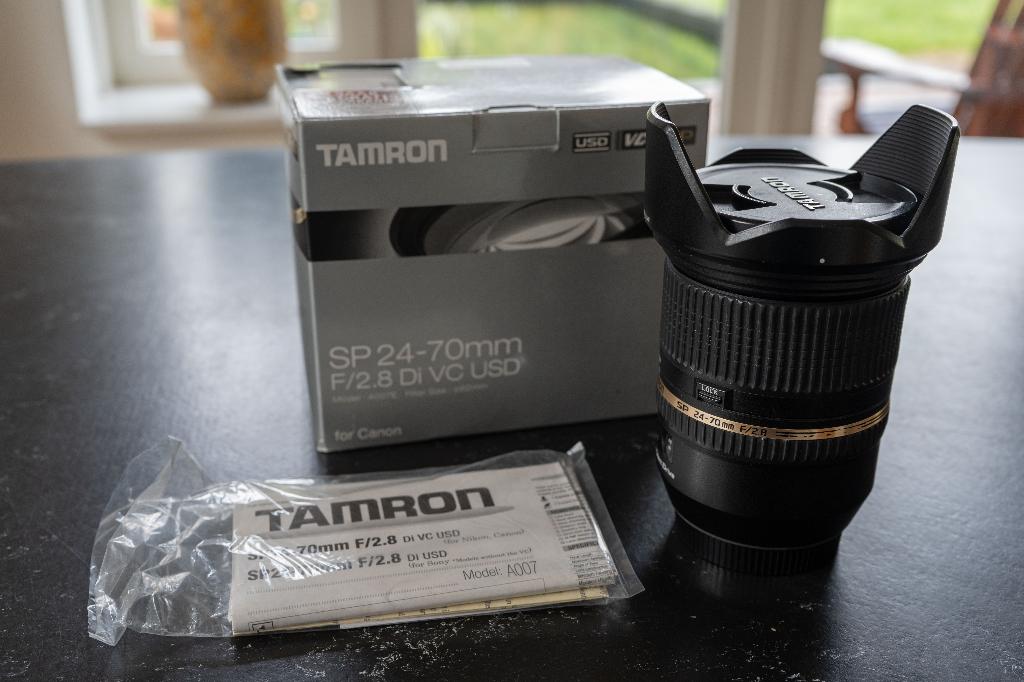 Canon EF Tamron 24-70mm f/2.8 full frame lens, Ophalen, Gebruikt, Standaardlens, Zoom