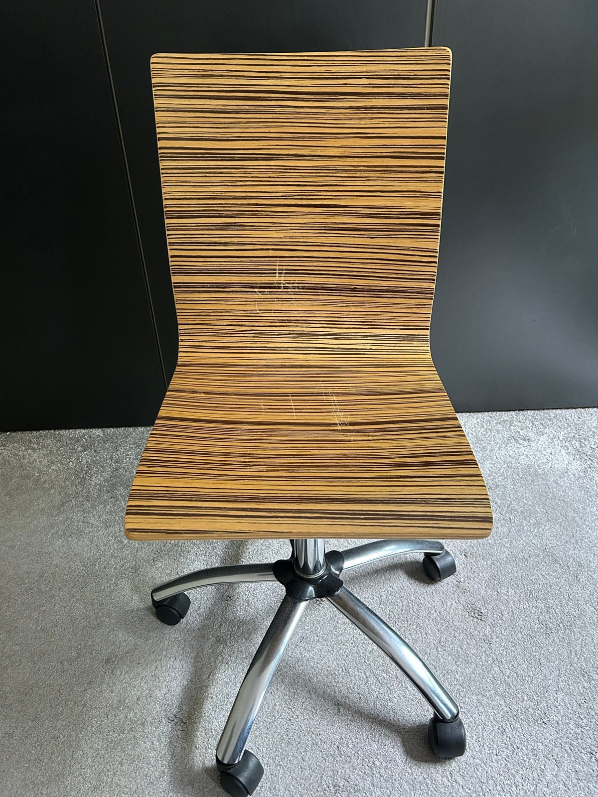 Bureaustoel zebrano motief, Ophalen, Gebruikt, Bruin, Bureaustoel