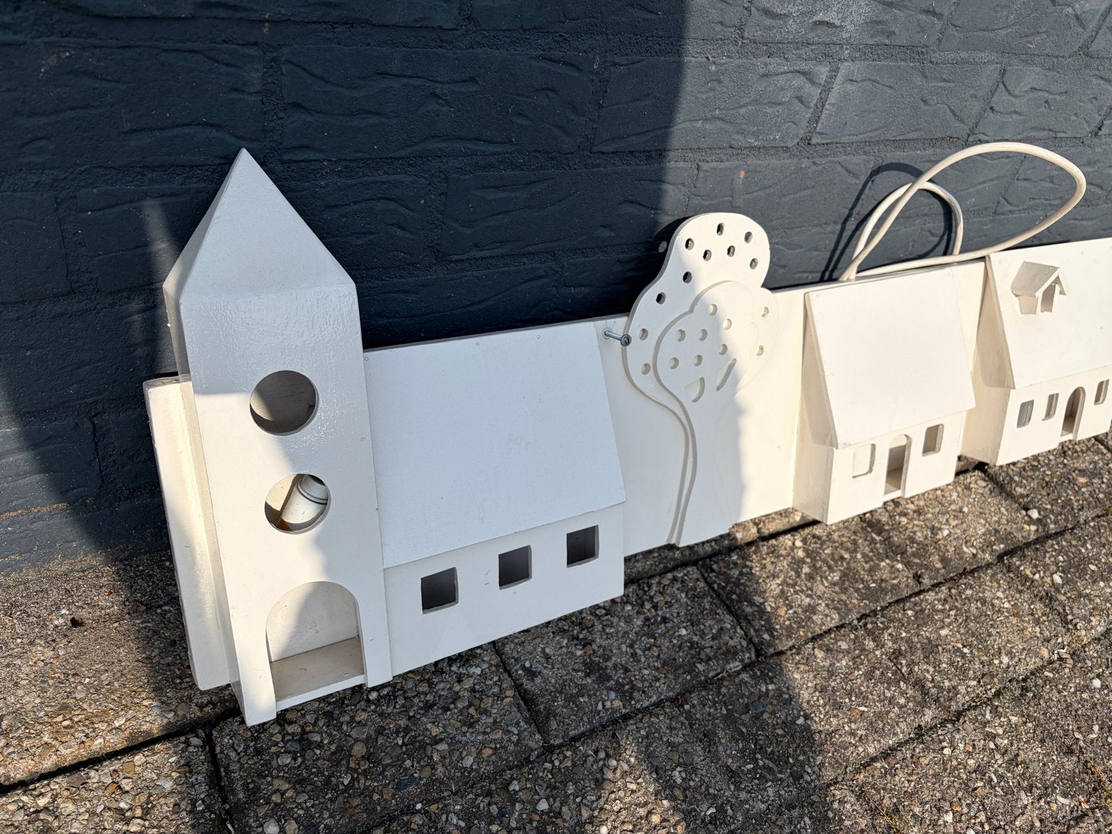 Decoratieve houten gevelrij met verlichting, Kinderen en Baby's, Kinderkamer | Inrichting en Decoratie, Ophalen of Verzenden, Gebruikt