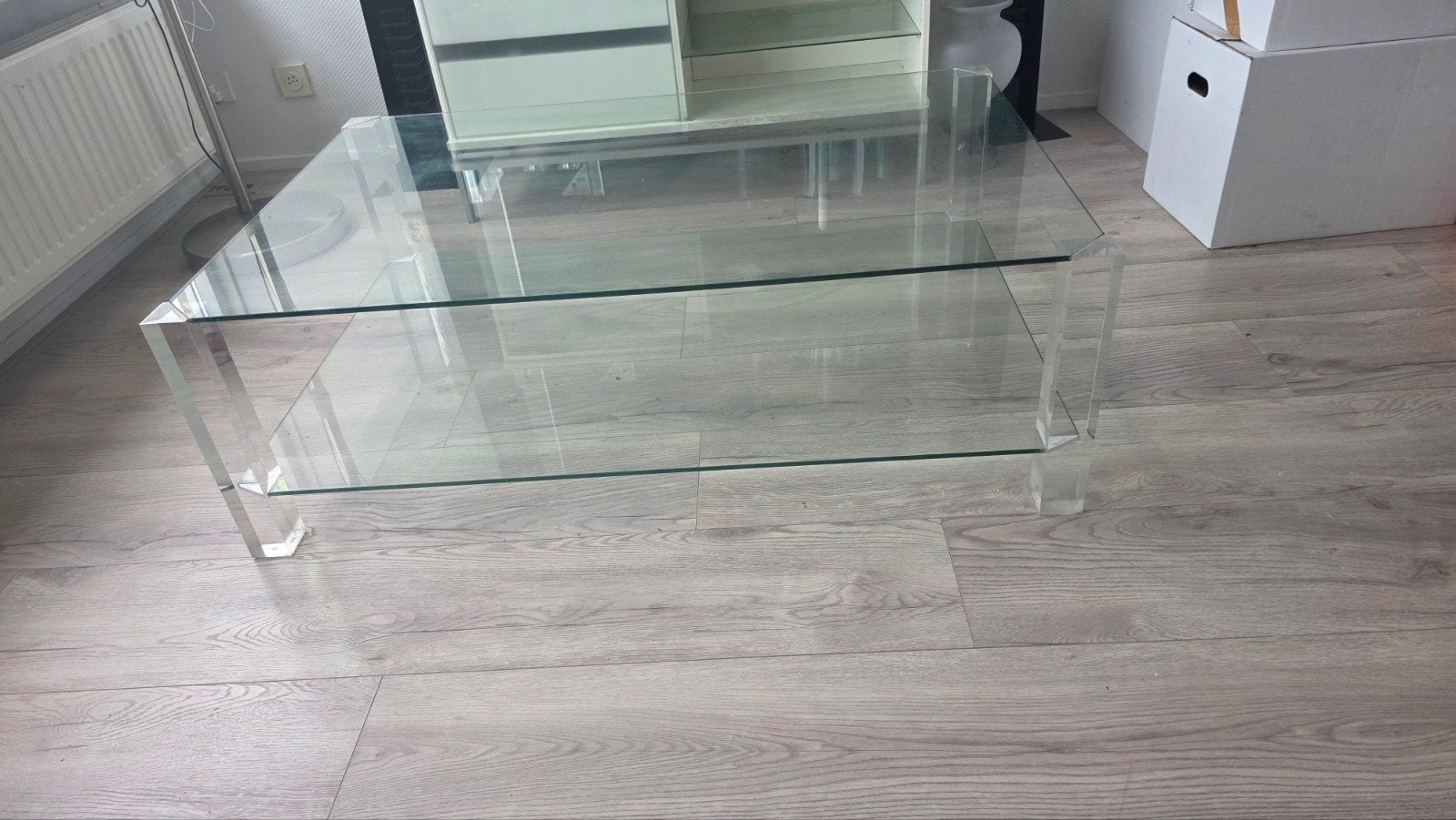 Salontafel glas, Ophalen, 50 tot 100 cm, Glas, 150 tot 200 cm