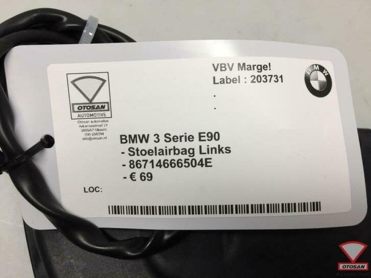 bmw 3 serie e90 stoelairbag stoel airbag links 86714666504e, Petuelring 130
80788  Munich, DE, Gebruikt, Info@bmw.de, Ophalen of Verzenden