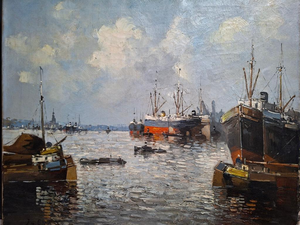 Olieverf op doek, Ophalen of Verzenden, Kaart, Foto of Prent