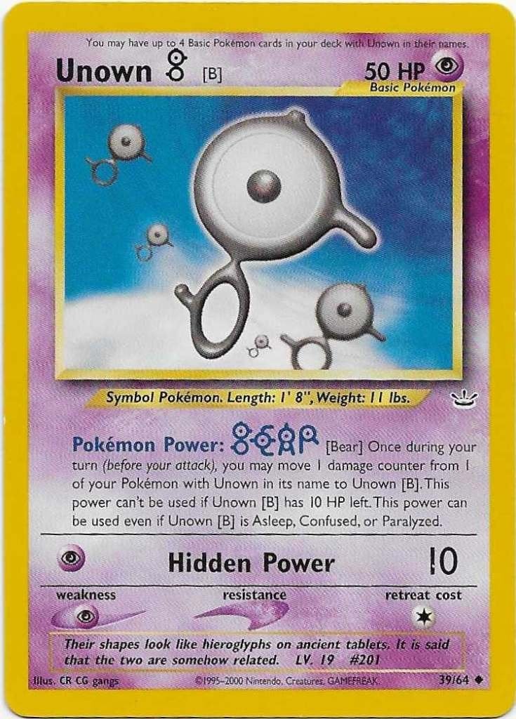 pokemon kaarten Unown, Ophalen of Verzenden