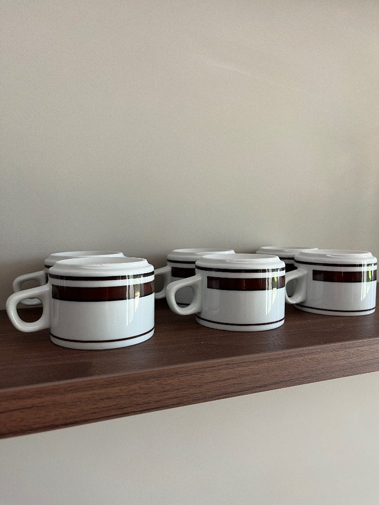 Retro kopjes 12x, Overige merken, Vintage, Ophalen of Verzenden, Zo goed als nieuw