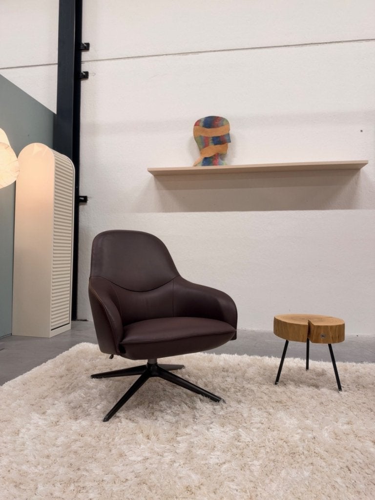 Nieuw Leolux Lanah Draai Fauteuil Noli leer Stoel