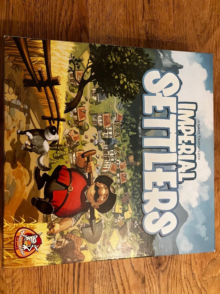 Imperial settlers en uitbreiding Driemaal is scheepsrecht, Vijf spelers of meer, Ophalen of Verzenden, Zo goed als nieuw, White Goblin Games