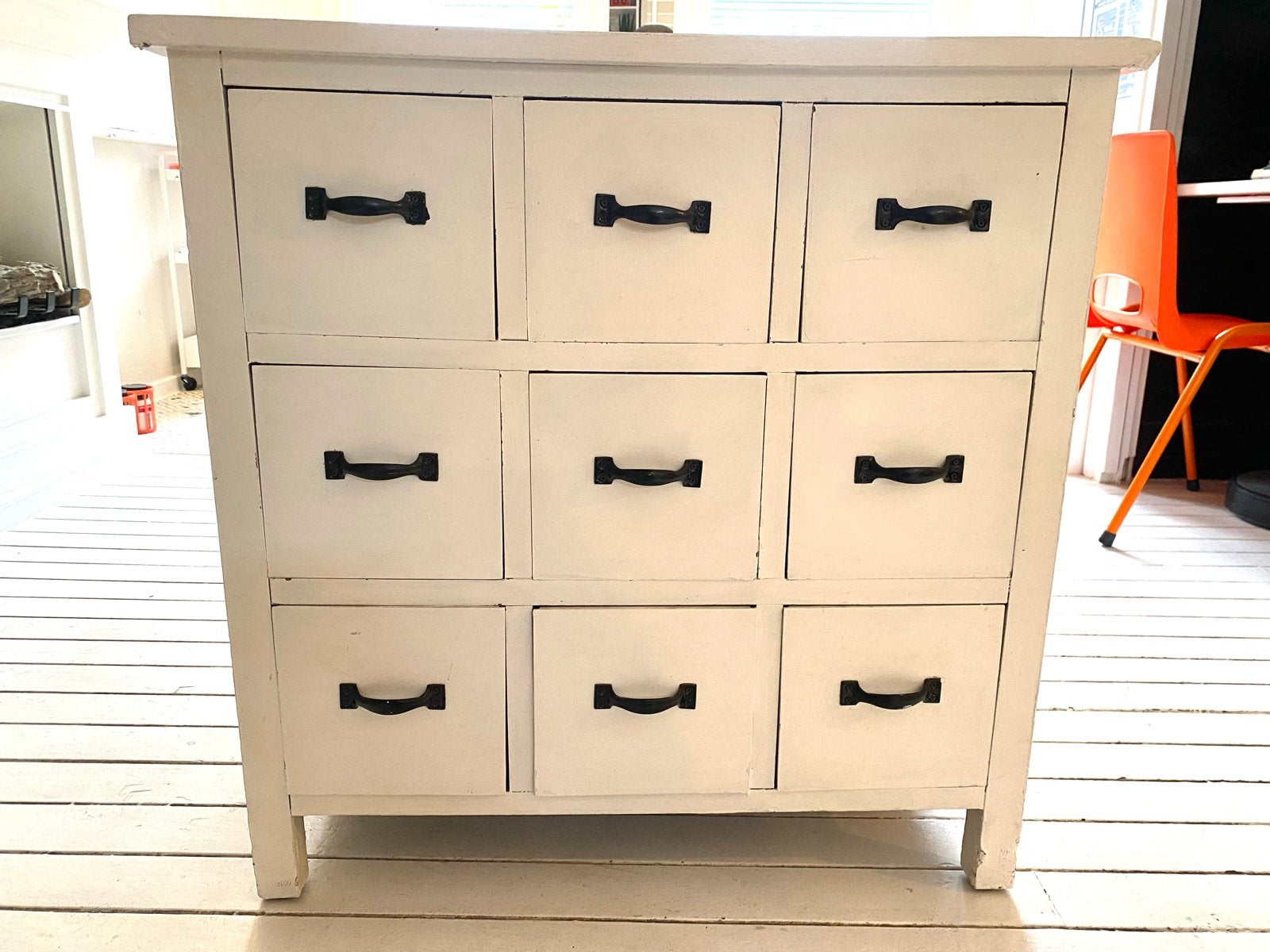 Wit dressoir/ apothekers kast met 9 lades - CD/DVD kast, Huis en Inrichting, Kasten | Dressoirs, Ophalen, Gebruikt, 50 tot 100 cm