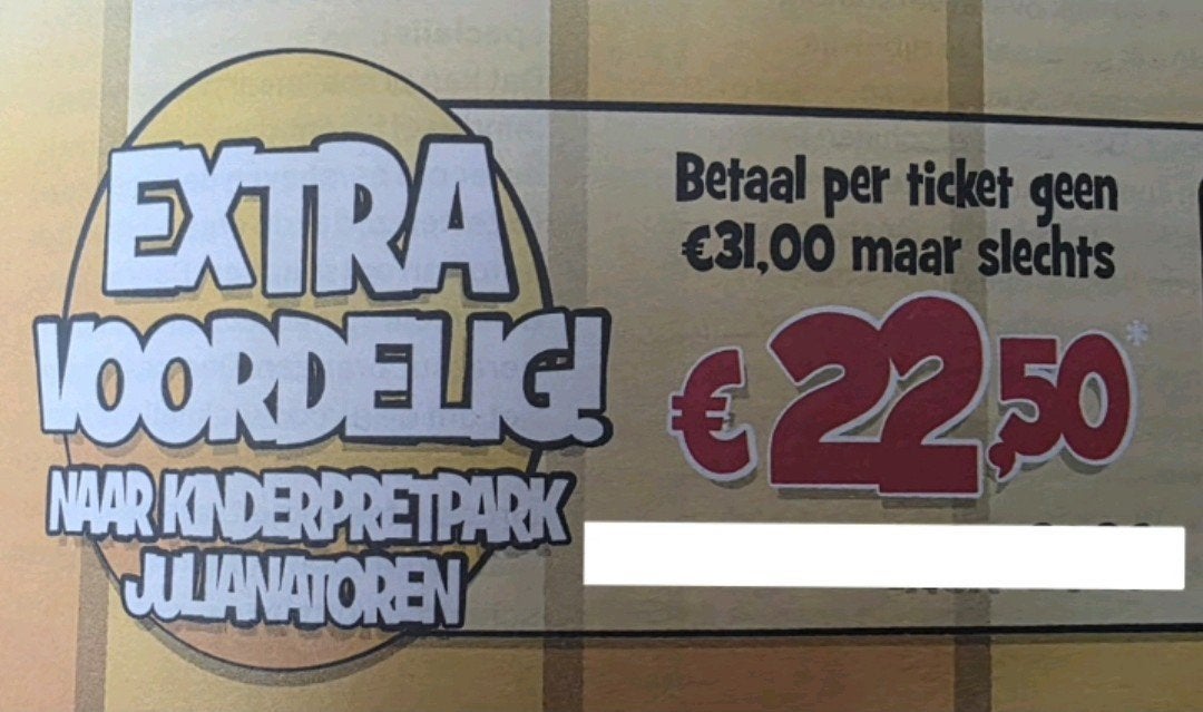 Kinderpretpark Julianatoren kortingscode, Drie personen of meer, Kortingskaart