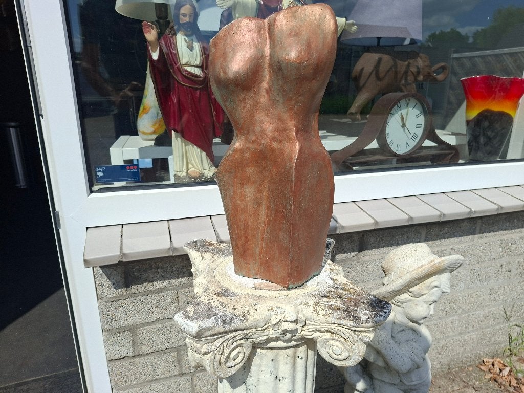 vintage handgemaakt torso vrouwen beeld van klei, Ophalen of Verzenden, Zo goed als nieuw, Mens