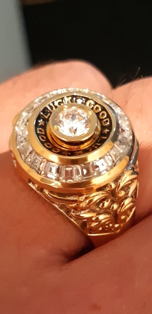 Zware 21 Gr. 18K Gouden ring. Zie omschr., Sieraden, Tassen en Uiterlijk, Ophalen, 20 of groter, Heer, Zo goed als nieuw