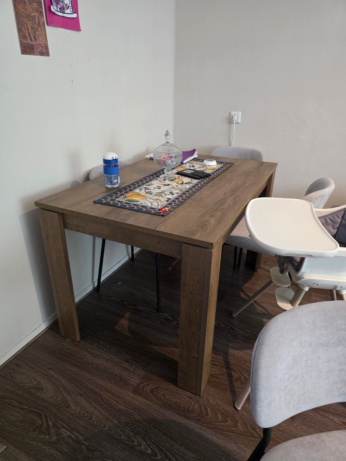 Jysk Eettafel VEDDE 80x120 wild eiken donker, Huis en Inrichting, Ophalen, Gebruikt, 100 tot 150 cm, Eikenhout