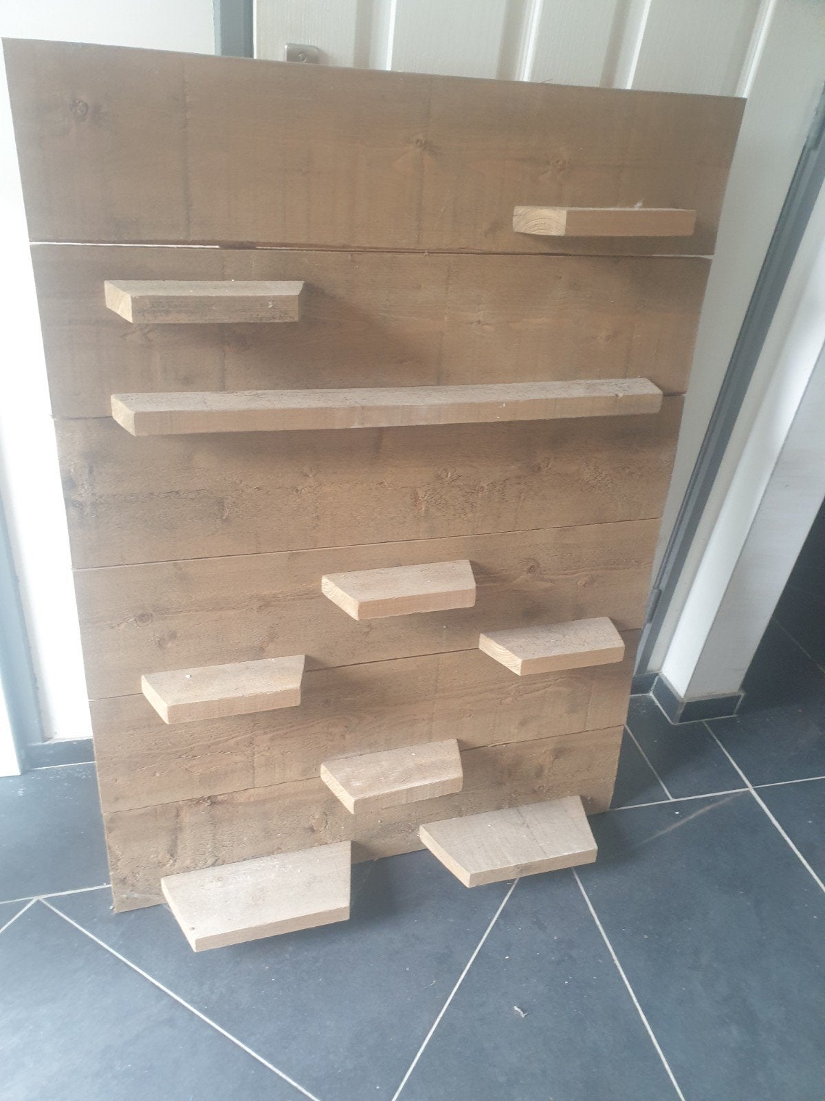 Steigerhouten wandbord met LED-verlichting, Ophalen, Gebruikt, Industrieel, Handgemaakt