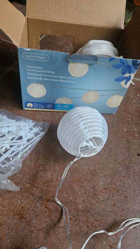 Leuke lichtballonnetjes (streng van 20), Ophalen, Zo goed als nieuw, Versiering, Geboorte of Huwelijk