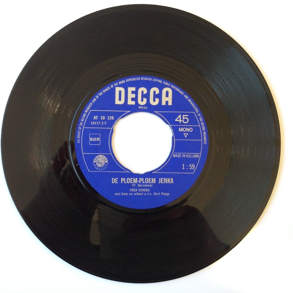 Trea Dobbs Ploem Ploem Jenka 7" Stad 60s 1965 songfestival, Gebruikt, 7 inch, Single, Ophalen of Verzenden