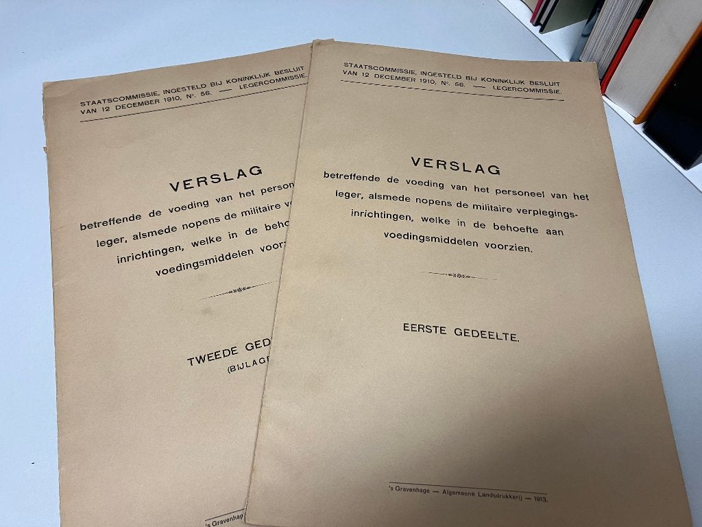 Verslag betreffende de voeding van het personeel etc 1913, Ophalen of Verzenden, Voor 1940, Gelezen, Landmacht