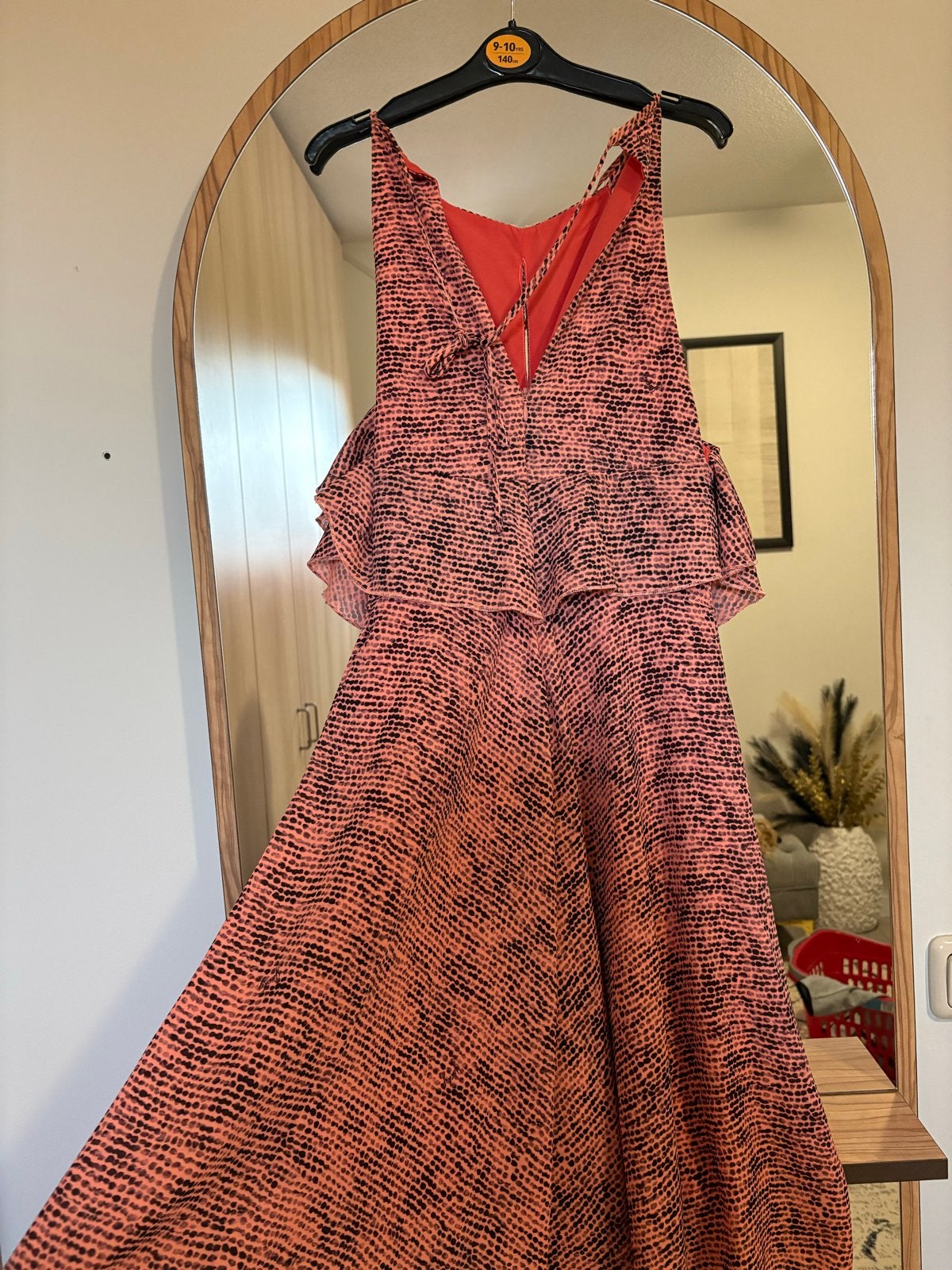 Jacky Luxury Jurk met print en ruches, Maat 42/44 (L), Oranje, Ophalen of Verzenden, Zo goed als nieuw