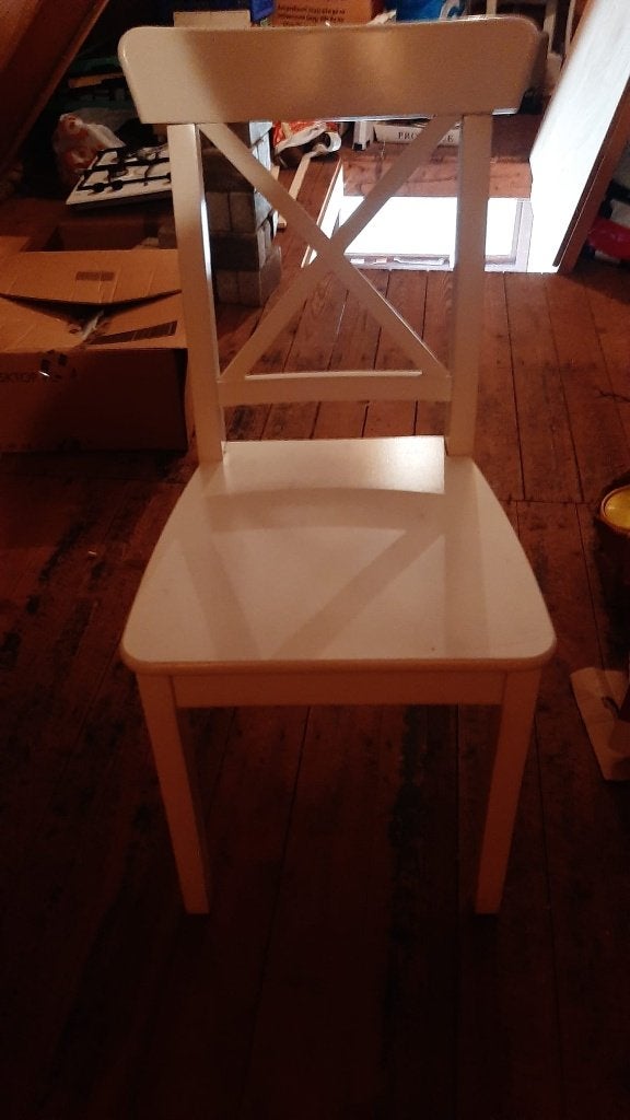 witte stoelen, Huis en Inrichting, Stoelen, Ophalen, Gebruikt, Twee, Wit