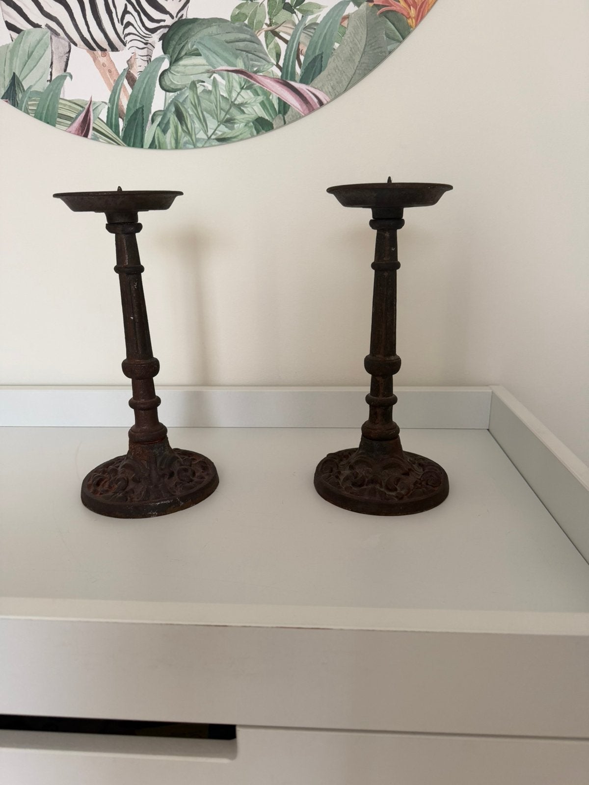 Gietijzeren kandelaar set 2 stuks, Ophalen