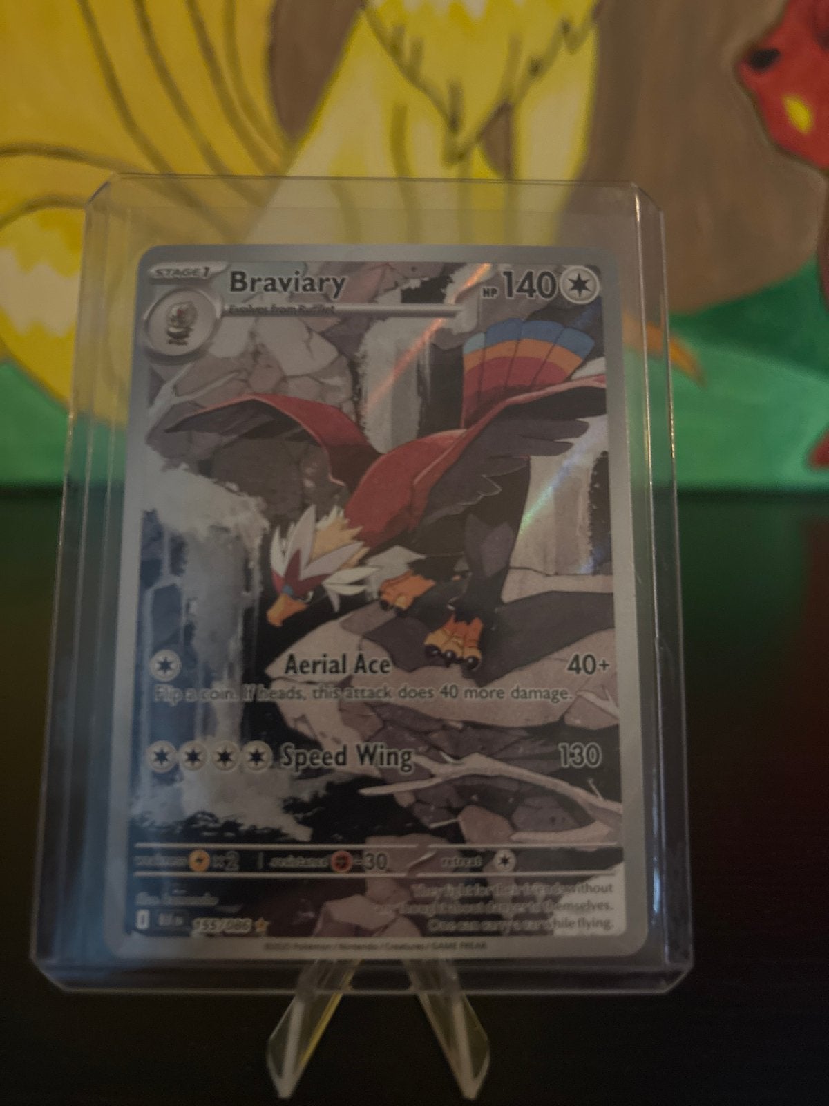 Black Bolt - Braviary Full Art Pokémon Kaart, Ophalen of Verzenden, Zo goed als nieuw, Losse kaart, Foil