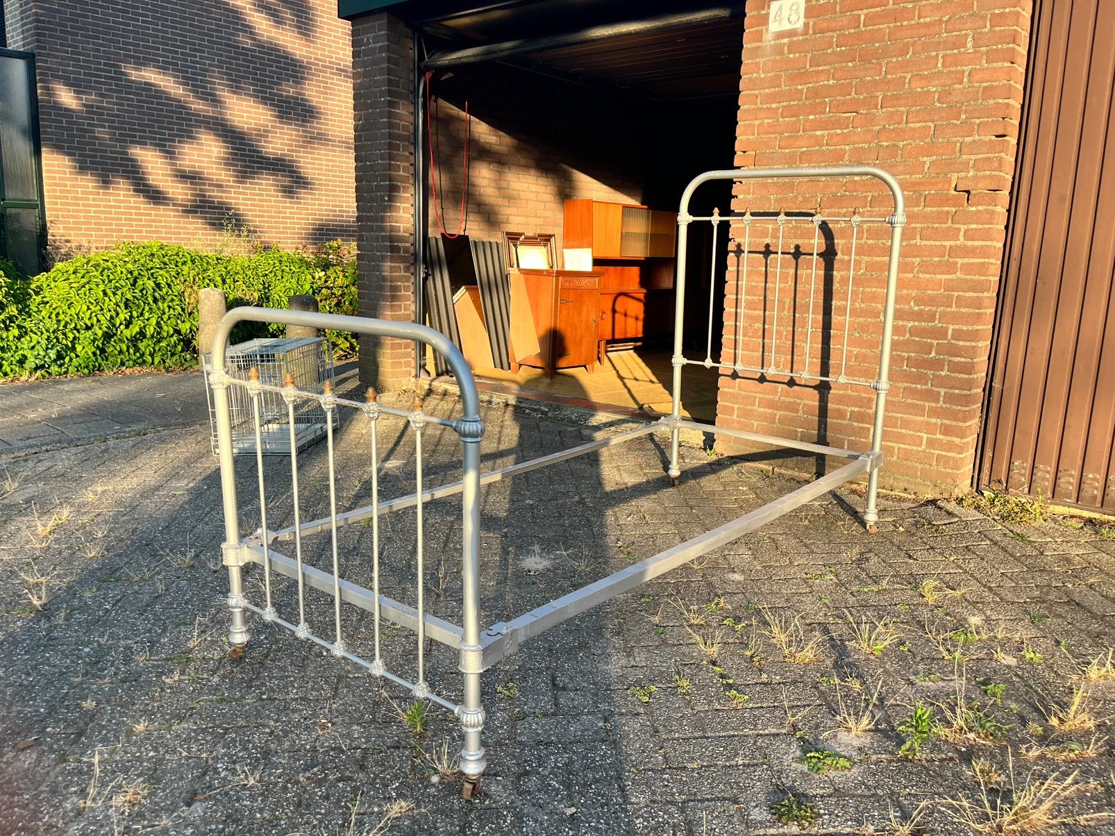 Frans spijlenbed 90X2.00, Antiek en Kunst, Antiek | Meubels | Bedden, Ophalen