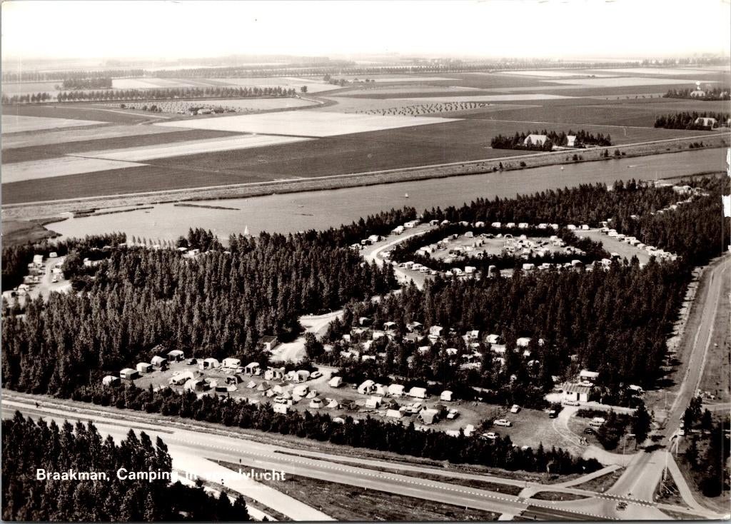 Braakman - Camping in vogelvlucht, Verzamelen, Ansichtkaarten | Nederland, Verzenden, 1960 tot 1980, Ongelopen, Zeeland