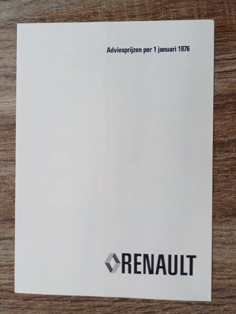 Renault prijslijst uit 1976, Verzenden, Zo goed als nieuw, Renault