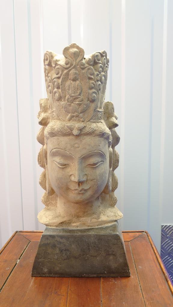 Zware Chinese stenen kop Guanyin, Ophalen of Verzenden
