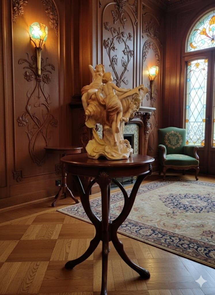 grote art nouveau royal dux groep, Ophalen
