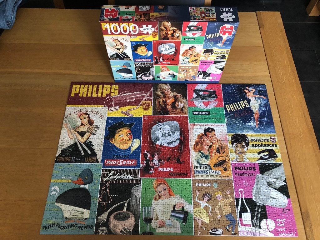 Jumbo Puzzel Vintage Philips [5], Ophalen of Verzenden, 500 t/m 1500 stukjes, Zo goed als nieuw, Legpuzzel