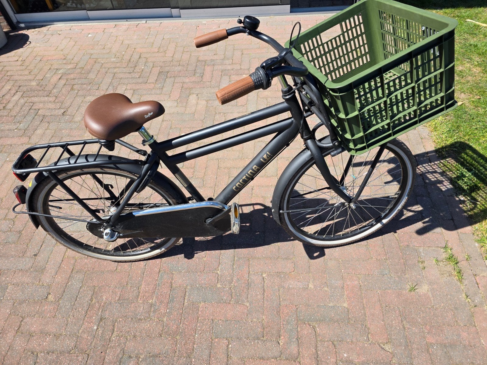 Cortina U4 Transportfiets- Mat Zwart, Fietsen en Brommers, Ophalen, Terugtraprem, Cortina U4 transportfiets, Versnellingen