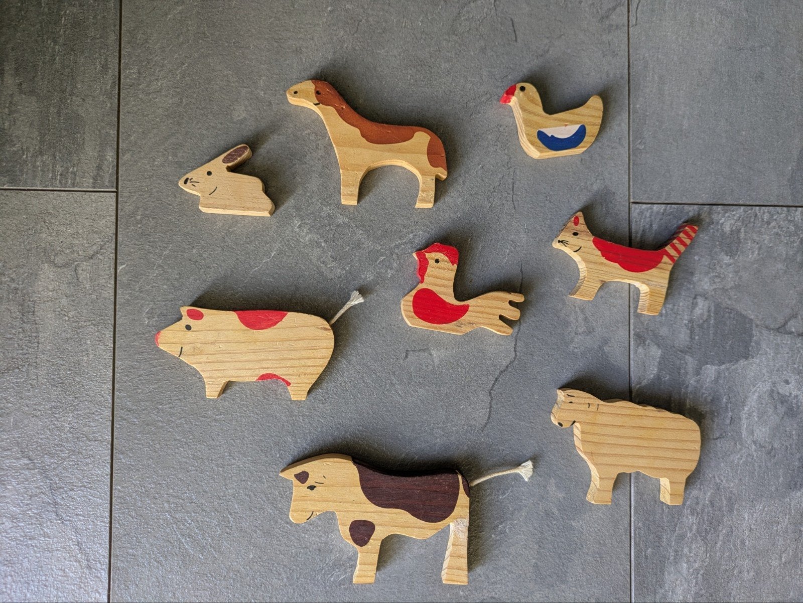 Houten boerderijdieren speelgoed, Kinderen en Baby's, Speelgoed | Houten speelgoed, Ophalen, Gebruikt