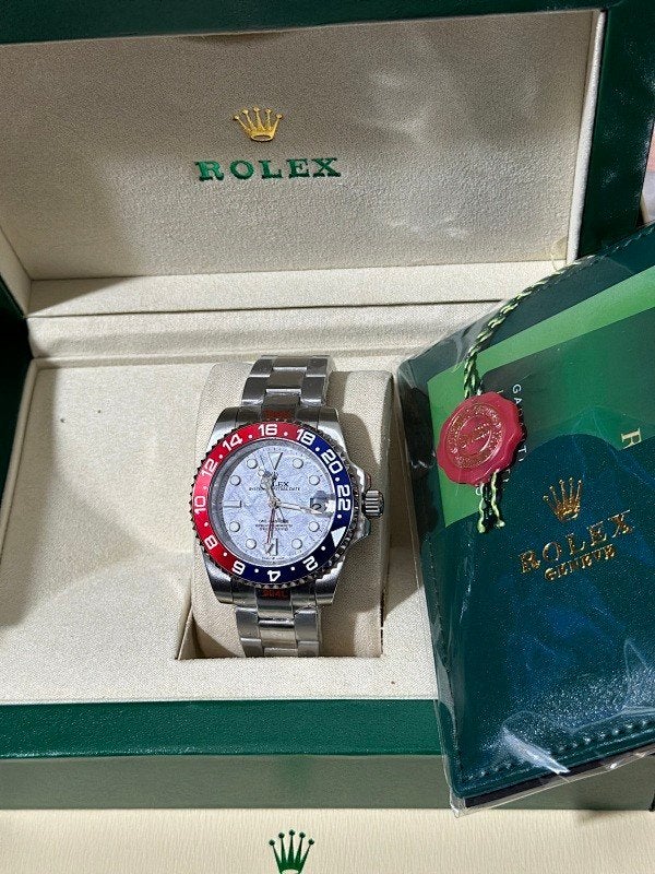 Rolex GMT Master 2 - Met alle toebehoren, Staal, Polshorloge, Nieuw, Ophalen of Verzenden
