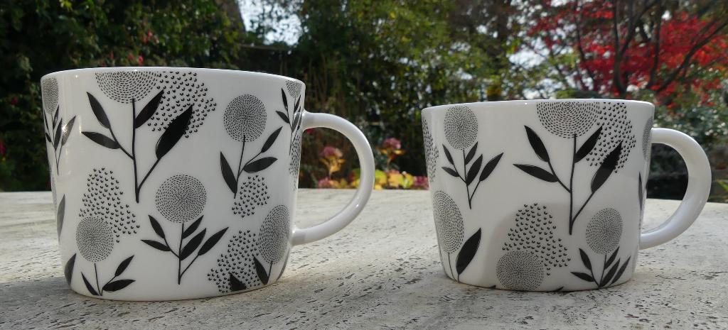 8 Nieuwe DUTCH ROSE Wit Mokken met Grijze Bloemen, Nieuw, Ophalen of Verzenden, Wedgwood, Kop(pen) en/of Schotel(s)