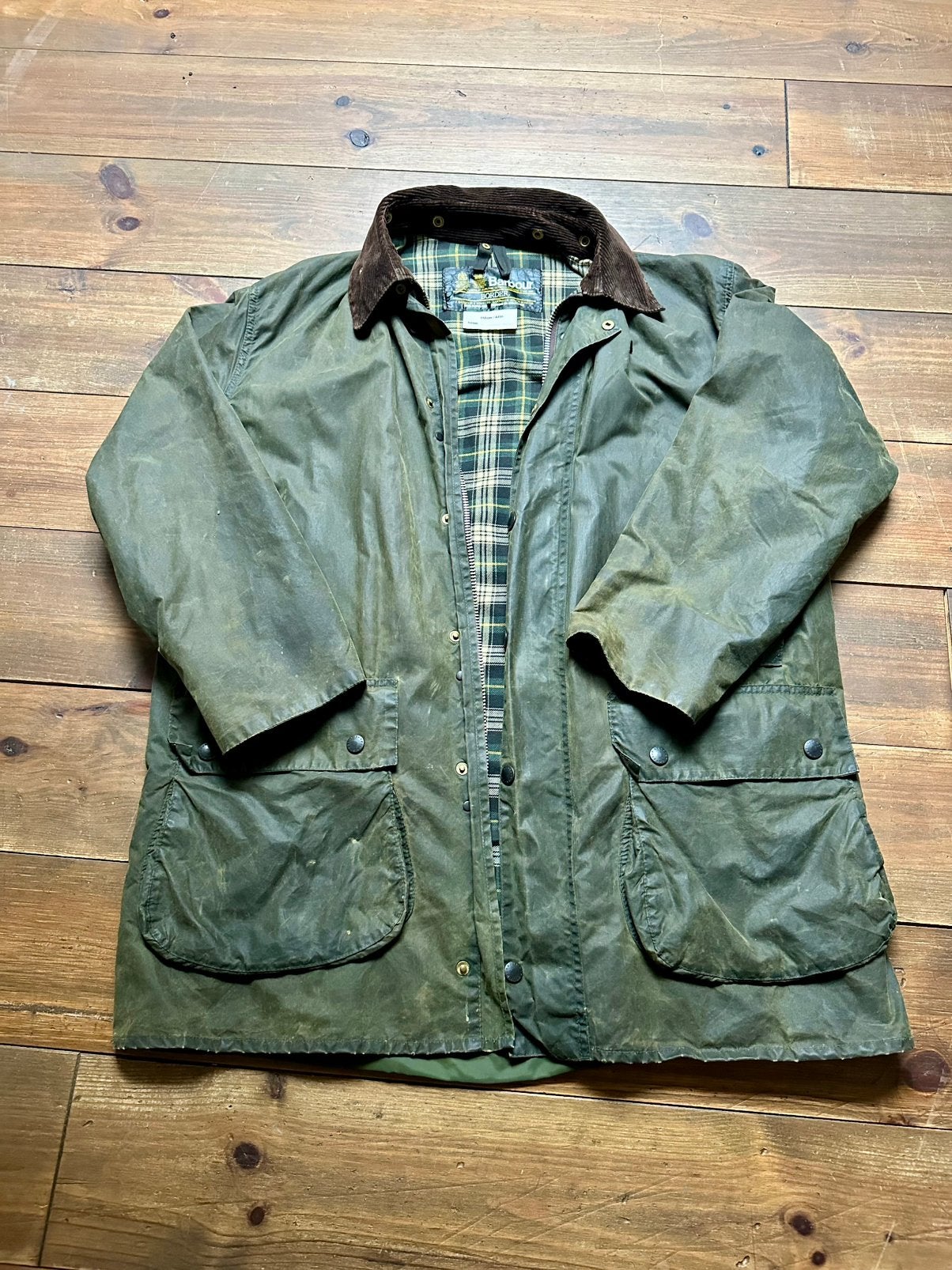 Vintage Barbour herenjas, Kleding | Heren, Ophalen, Gedragen, Maat 52/54 (L), Groen