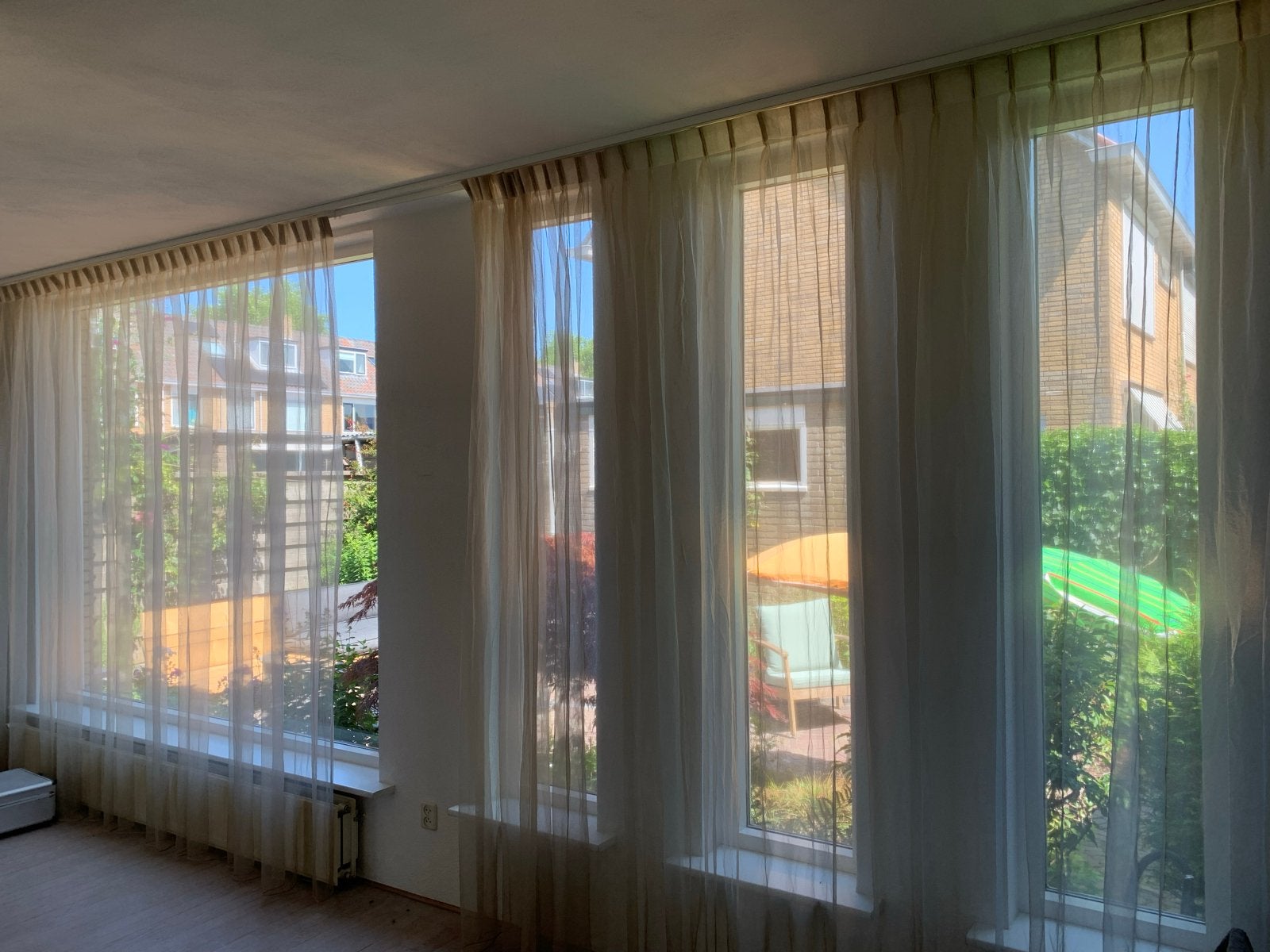 6 Vitrage gordijnen, diverse afmetingen, hoogte 250 cm, Huis en Inrichting, Stoffering | Gordijnen en Lamellen, Ophalen, Vitrage