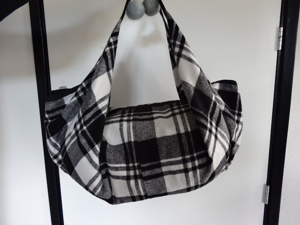 nieuwe heel bijzondere zwart wit geblokte stoffen tas, Ophalen of Verzenden, Nieuw, Zwart, Overige typen