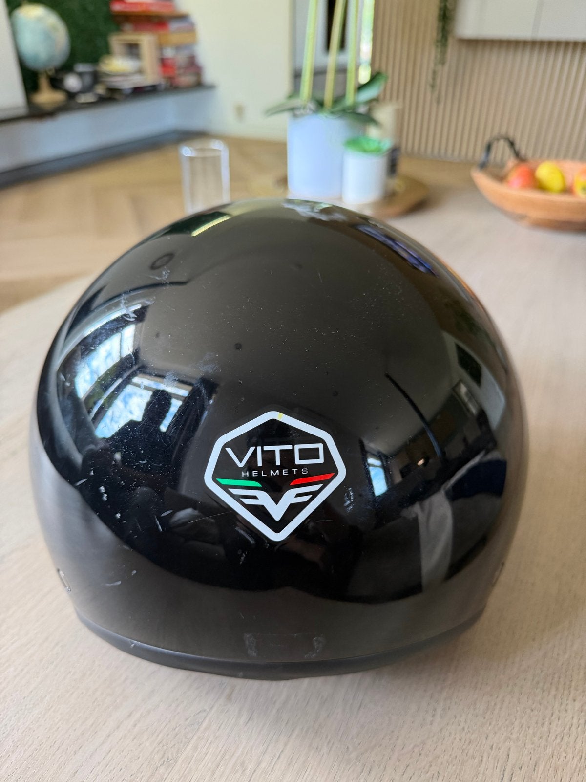 Vito Helmets scooterhelm - Zwart, Fietsen en Brommers, Brommerhelmen, Ophalen, Gebruikt, Medium