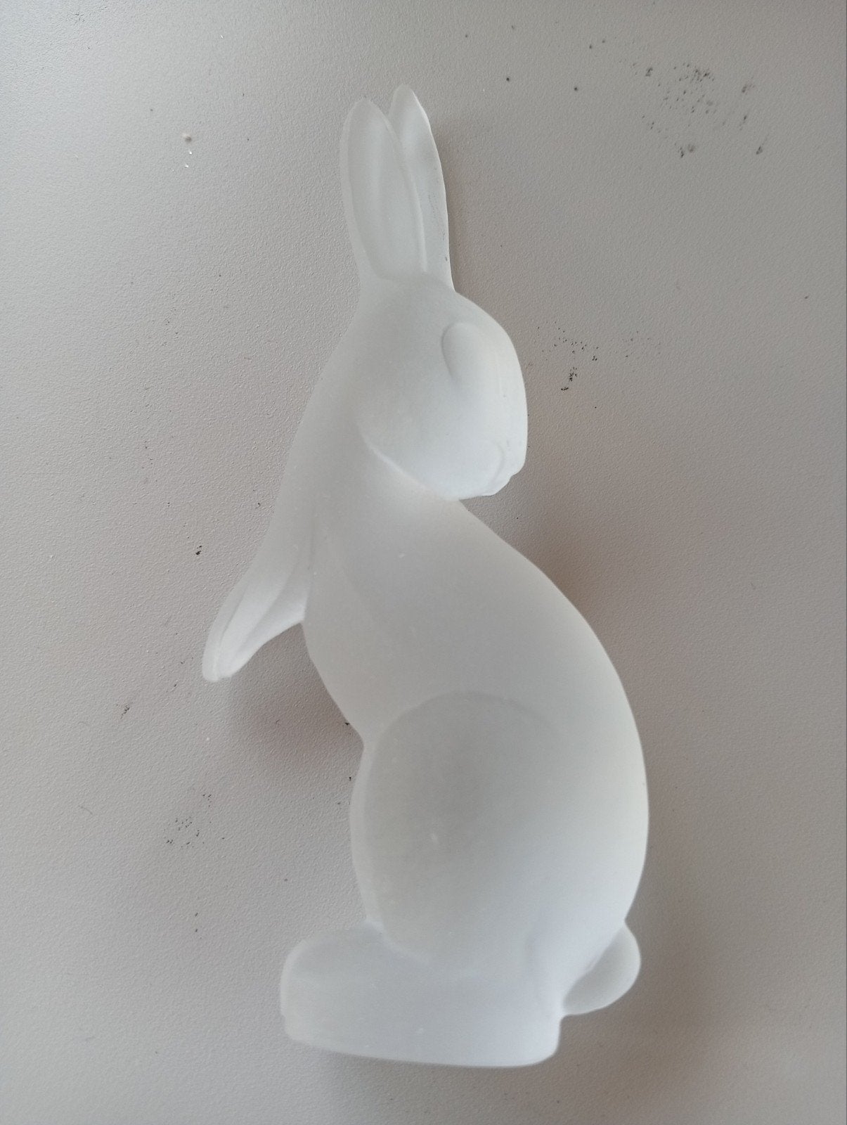 Matglazen konijn beeldje - decoratie Frankrijk, Ophalen of Verzenden, Zo goed als nieuw, Modern, Wit