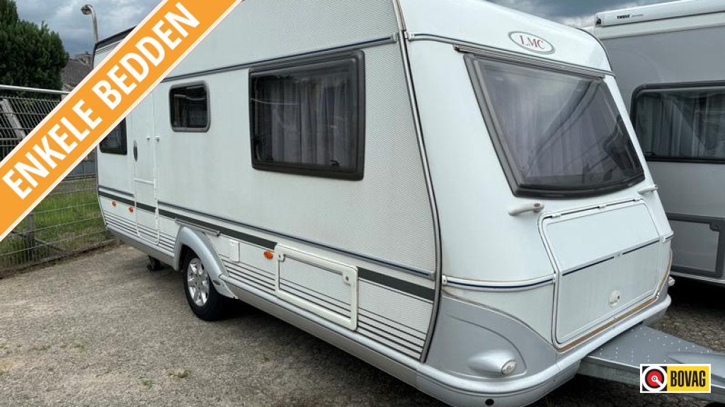LMC Munsterland Sunny 475 TE ENKELE BEDDEN MOVER TENT, Caravans en Kamperen, Caravans, Standaardzit, Schokbreker, Bedrijf, 5 tot 6 meter