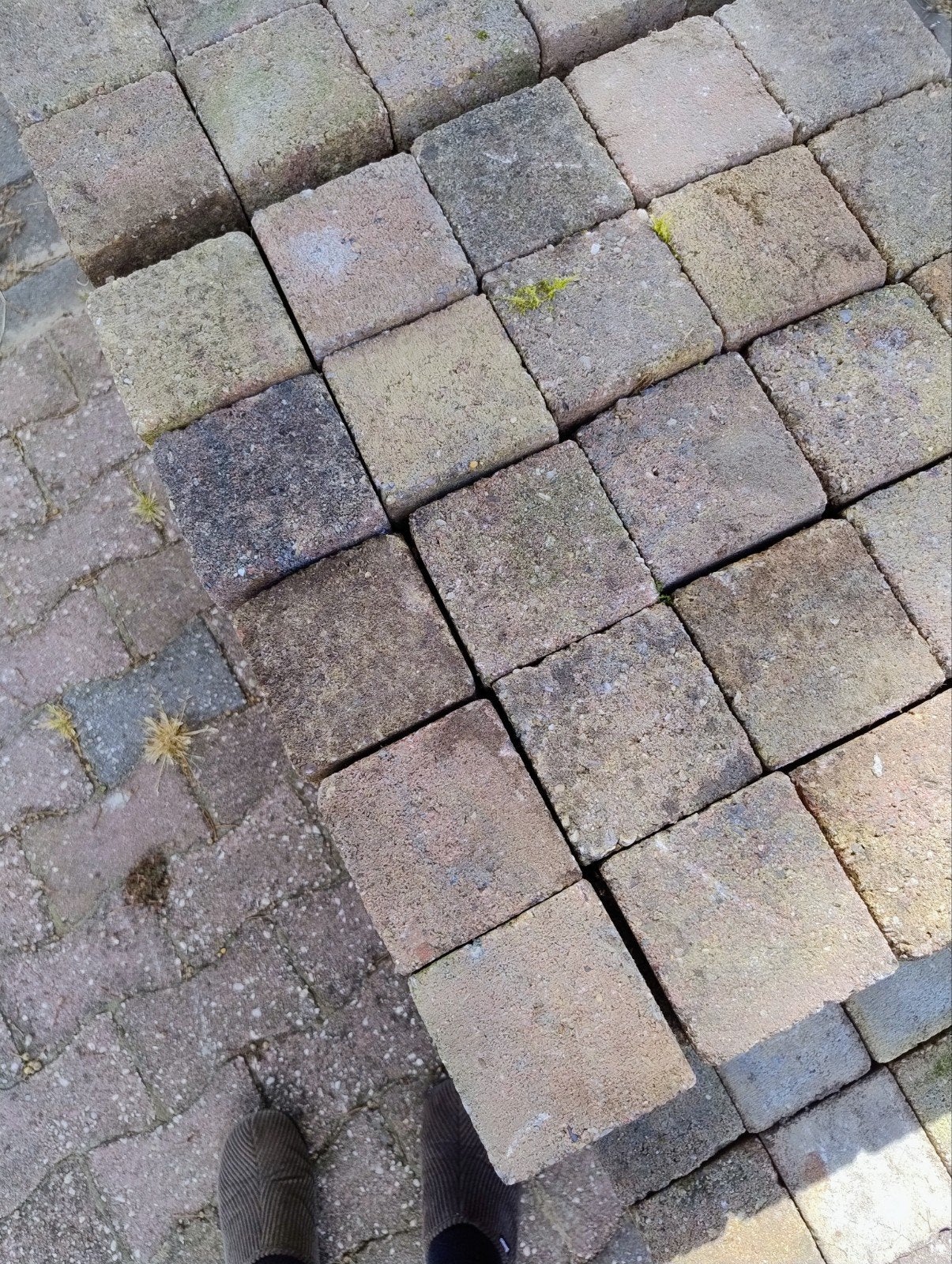 12 m2 koppelstones 10x10x4 cm, Tuin en Terras, Tegels en Klinkers, Gebruikt, Klinkers, Beton, 10 m² of meer, Ophalen