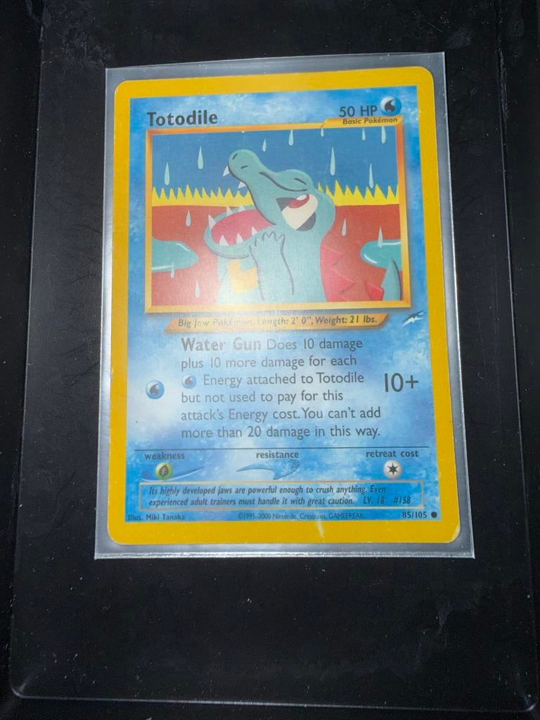 Pokémon Kaart Totodile 85/105 - Neo Destiny, Ophalen of Verzenden, Gebruikt, Losse kaart