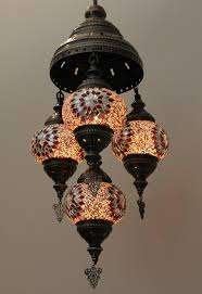 Oosterse Arabische Marokkaanse hanglamp glasmozaiek set 4, Oosters Arabisch 1001nacht Boho Ibiza Marrakech Marokkaans Turks, E14 (klein)