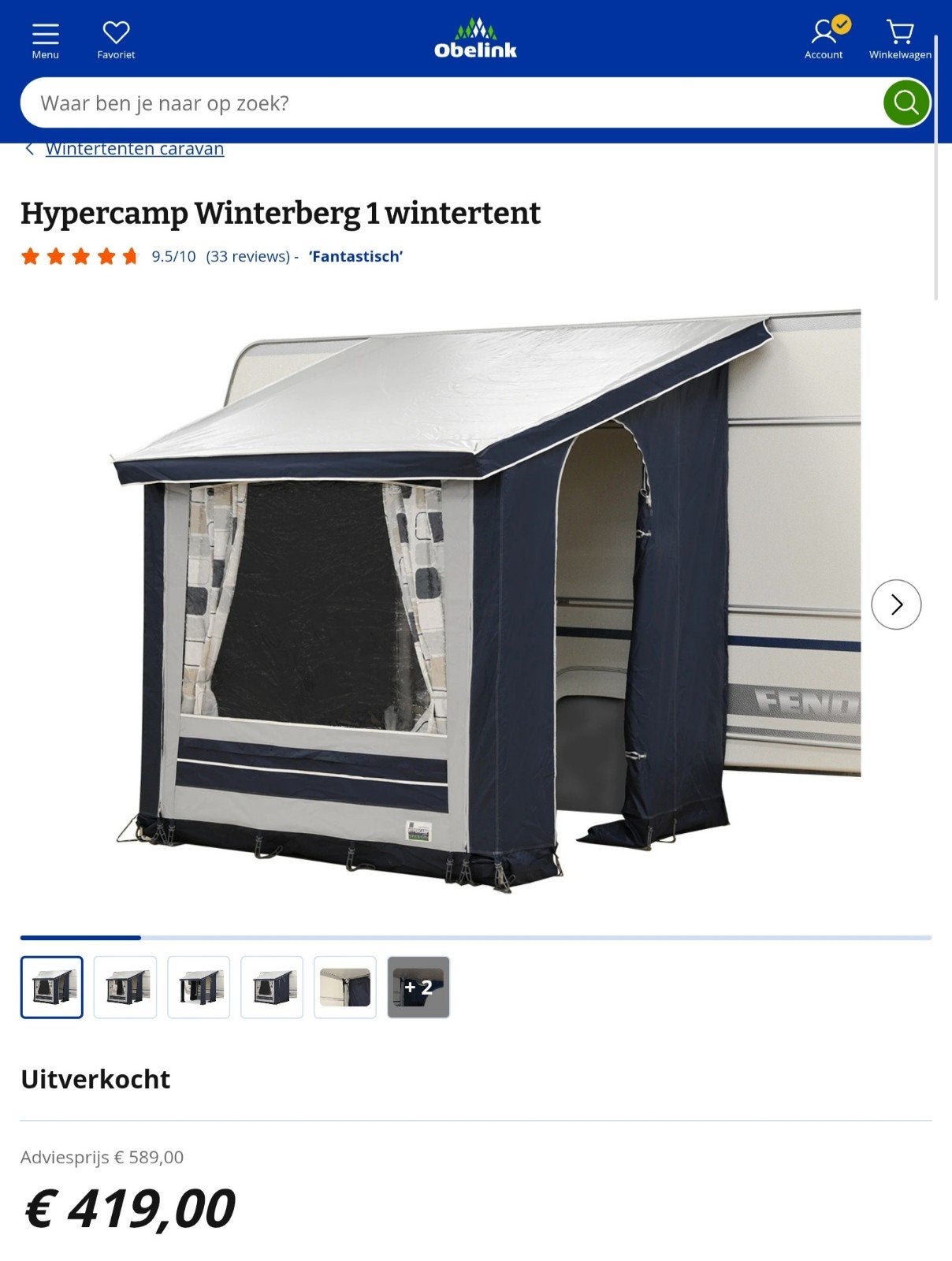 Hypercamp Winterberg 1 wintertent  plus extra, Ophalen, Zo goed als nieuw, Overige merken