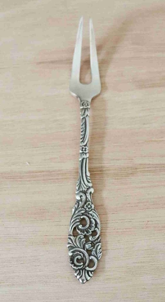 Gero 90 sierlijk klassiek verzilverd serveervorkje – 14 cm, Antiek en Kunst, Ophalen of Verzenden